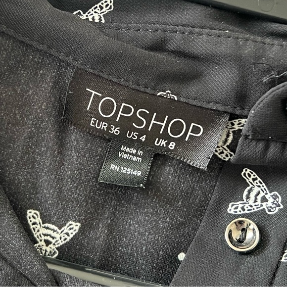 Topshop Black Flowy Crop Top - Picture 3 of 4